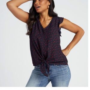 West K Sleeveless Printed Tie Front Top XL